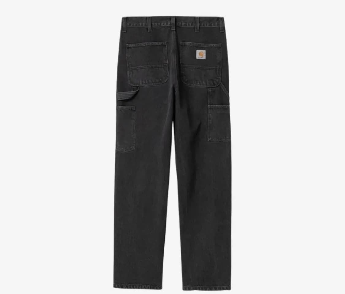 칼하트 윕 스미스 더블니 팬츠 블랙 스톤 워시드 상품이미지2