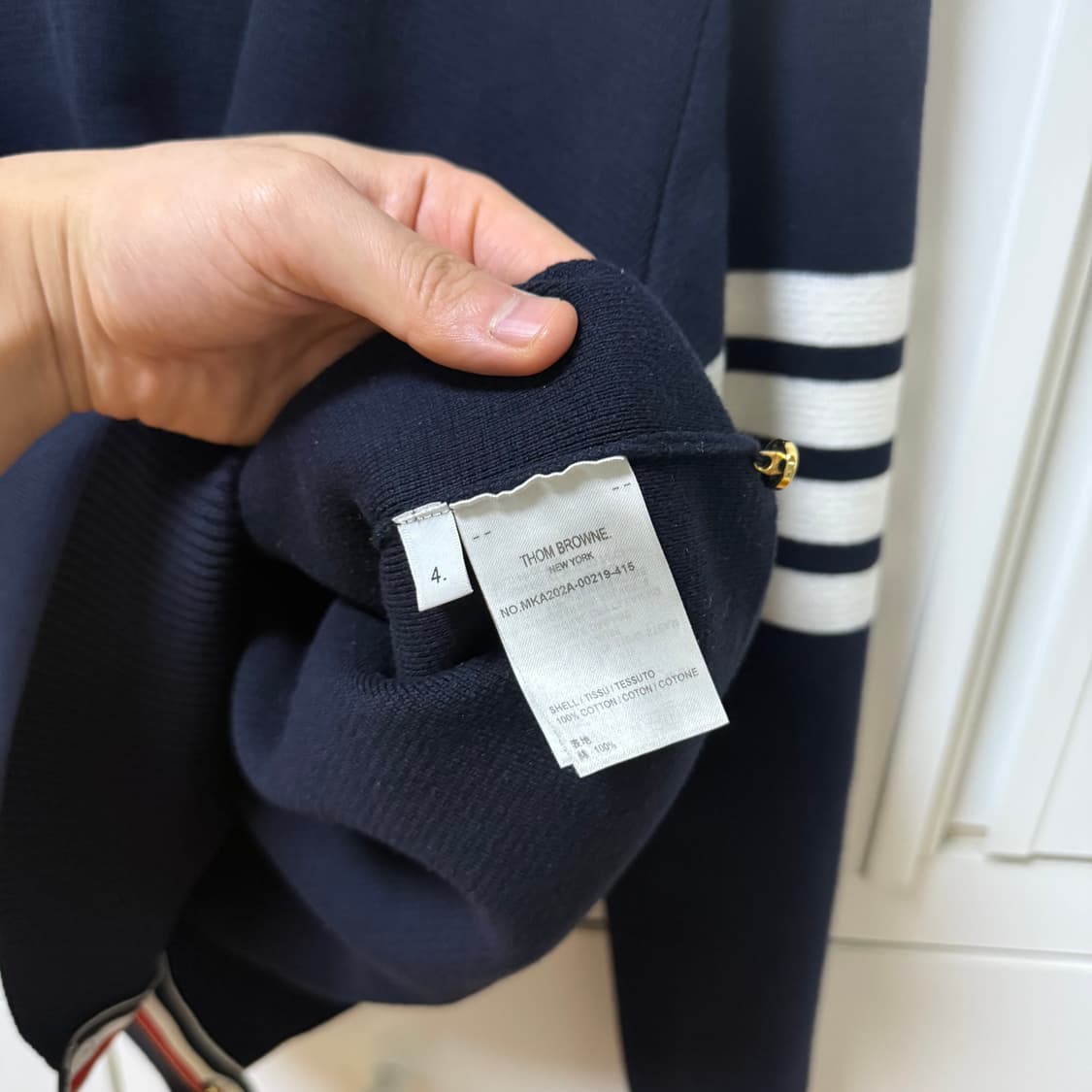 톰브라운 사선완장 밀라노스티치 금장 니트
4사이즈  상품이미지5