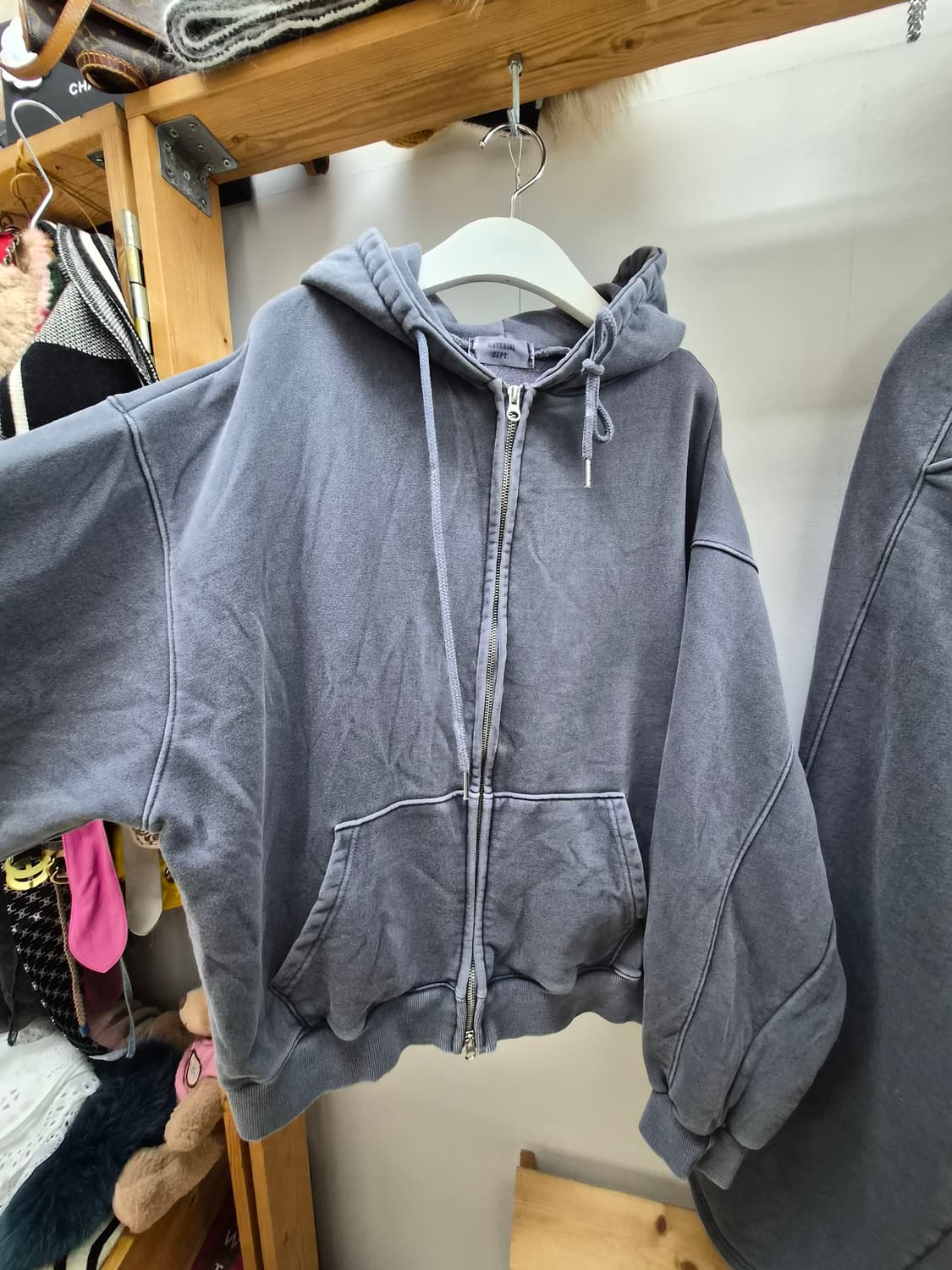 빈티지워싱 후드집업 셋업 상품이미지3