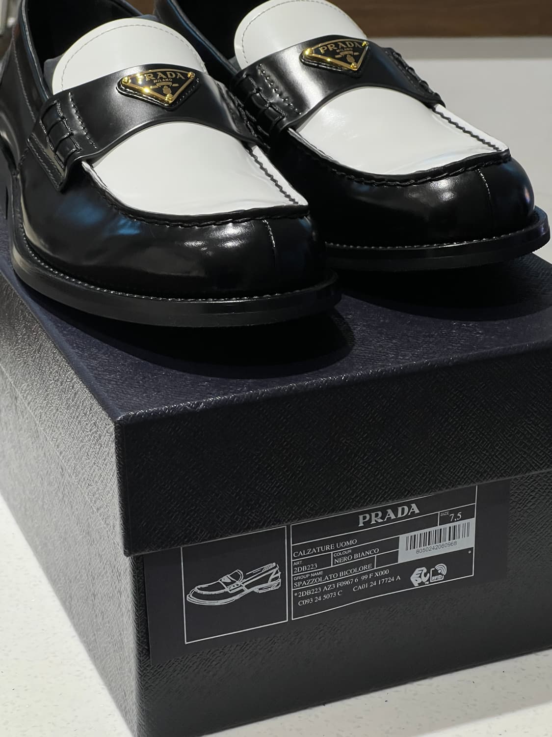 프라다 PRADA 브러시드 로퍼 UK7.5 상품이미지6