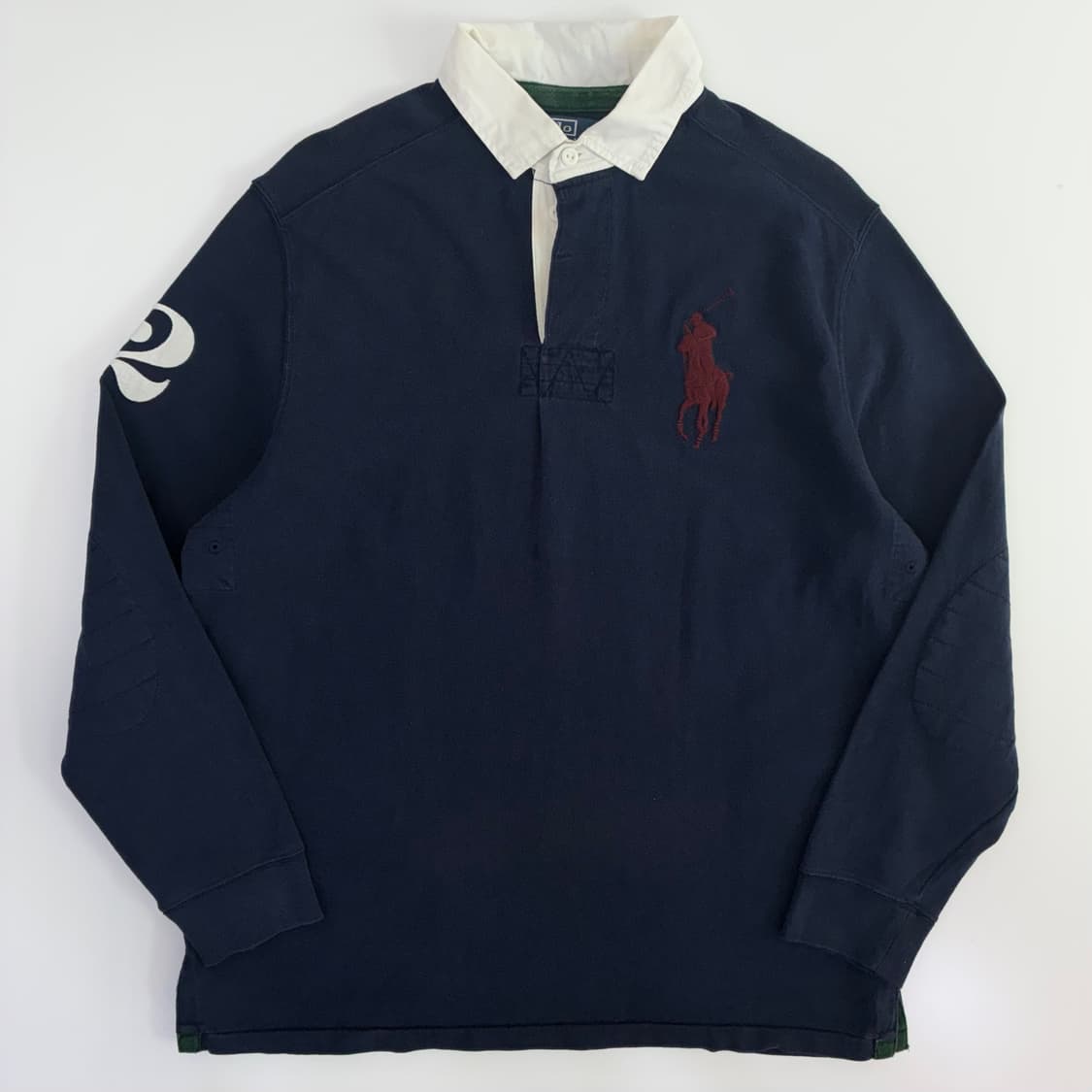Polo 폴로 랄프로렌 네이비 버건디 빅포니 아이코닉 럭비티 상품이미지1