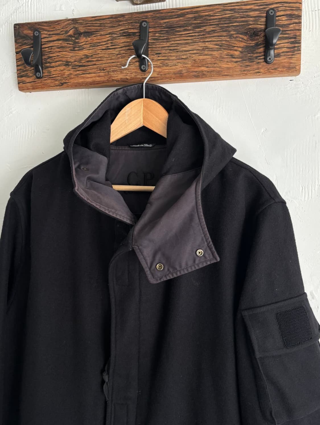 C.P. Company CP 컴퍼니 후드 롱 울 코트 상품이미지1