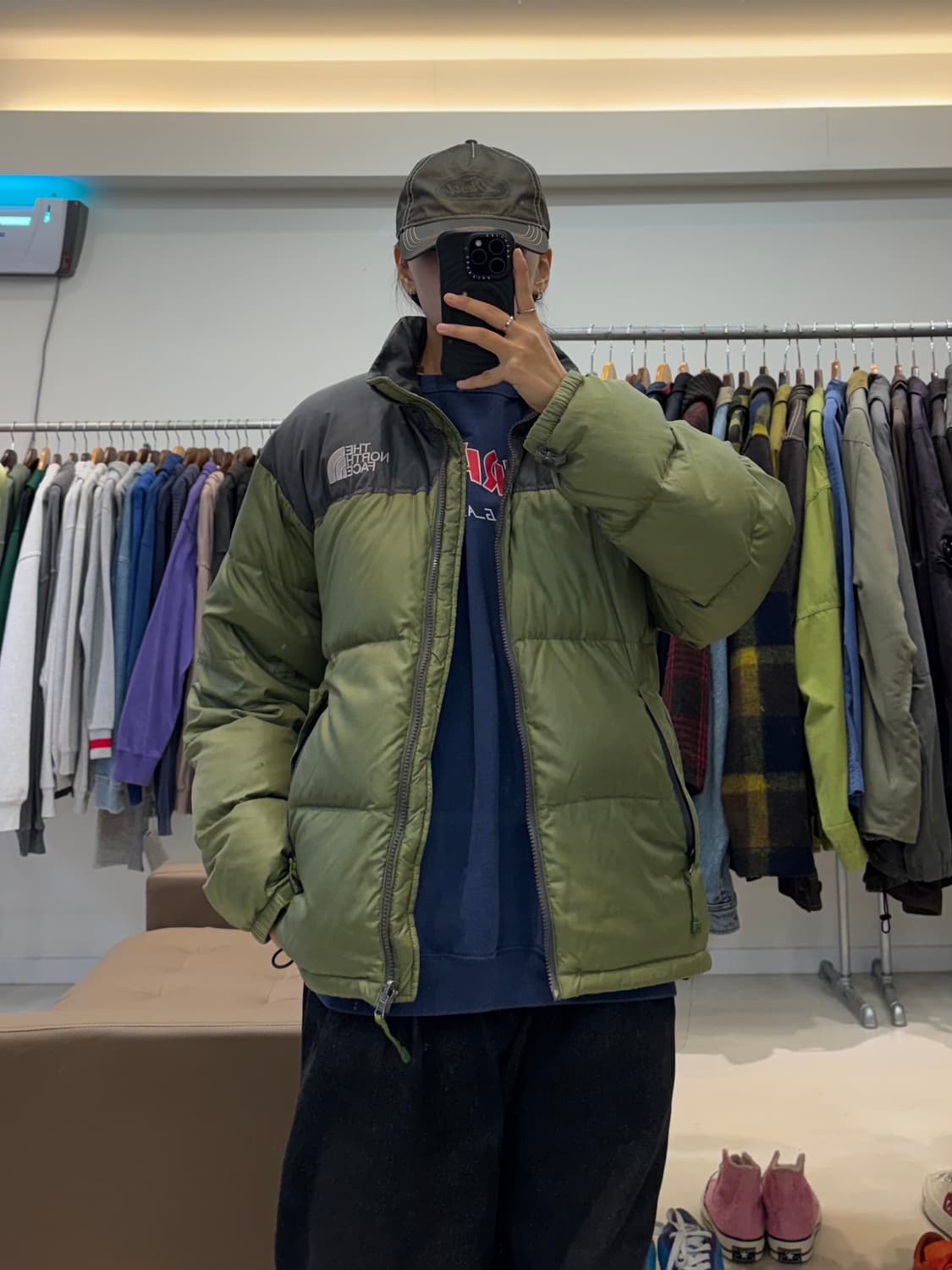 노스페이스 눕시 700 올리브 블랙 패딩 상품이미지4