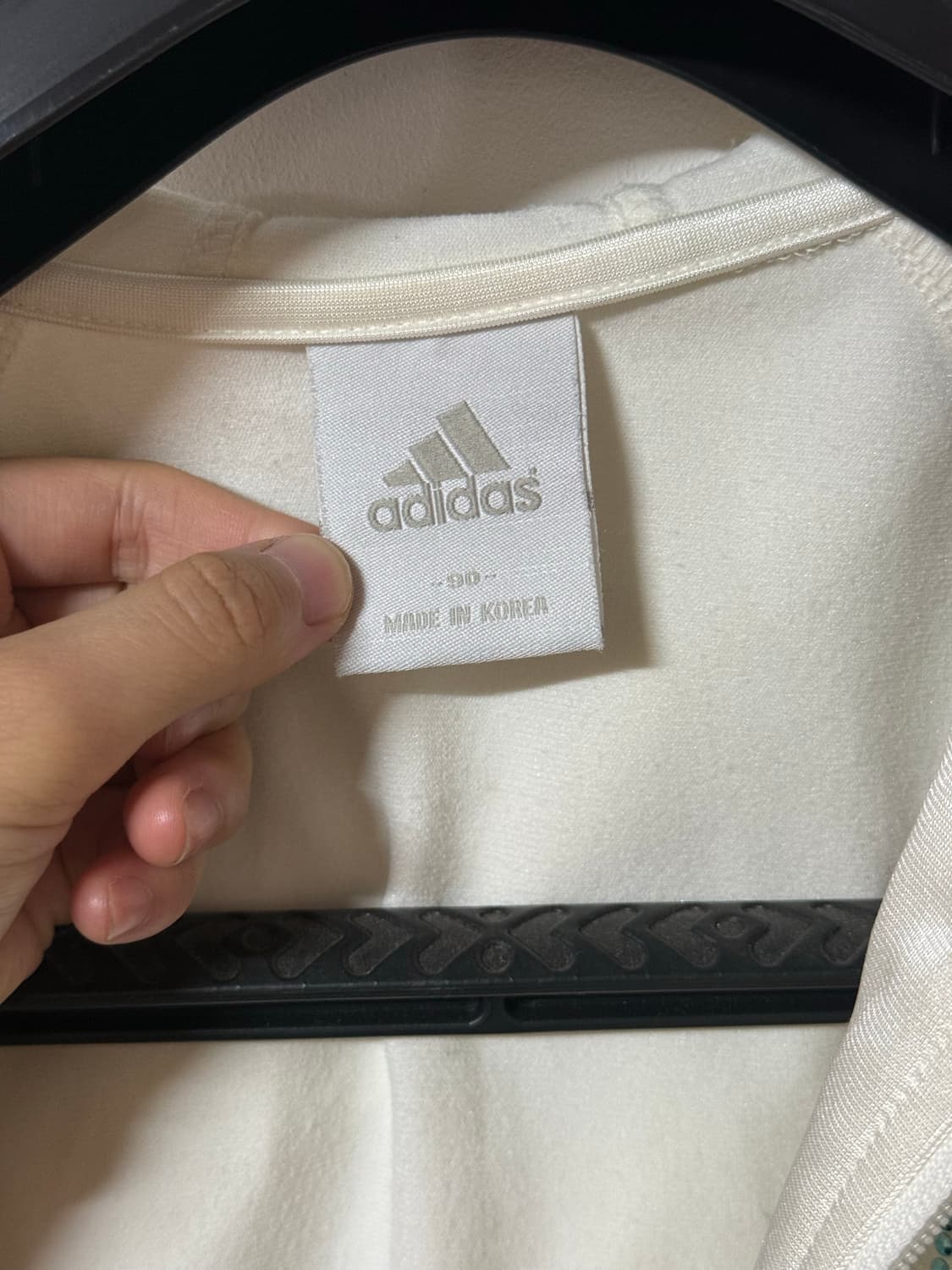 희귀) 아디다스 y2k 크림 유광 트랙 후드집업 삼선 져지 여성핏 상품이미지8