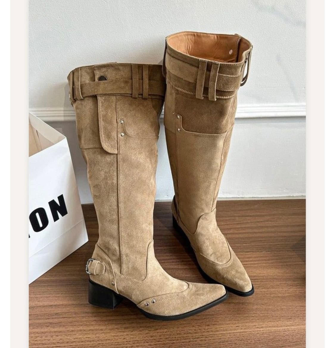 새것 페이퍼먼츠 루즈핏 와이드핏 웨스턴핏 세무가죽 롱부츠 230 착화감굿 상품이미지7