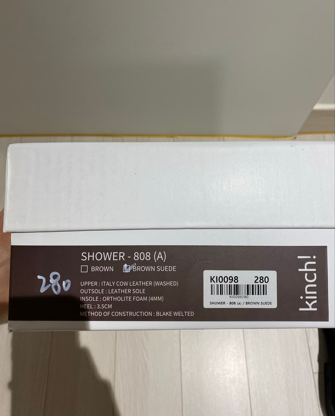 킨치 808 브라운 스웨이드 280 새상품 상품이미지3