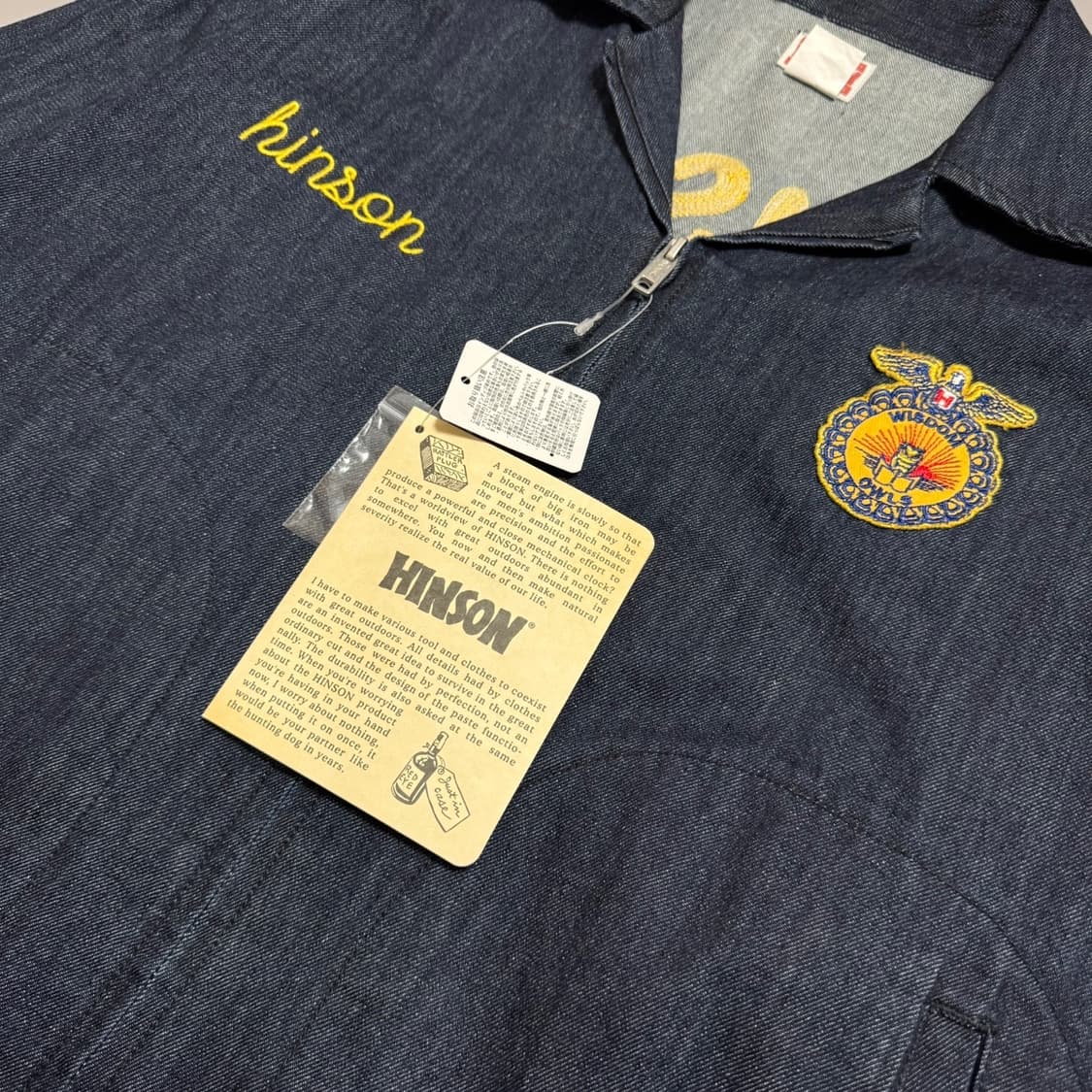 HINSON 인디고블루컬러 양면 자수로고 FFA 데님 자켓 상품이미지4