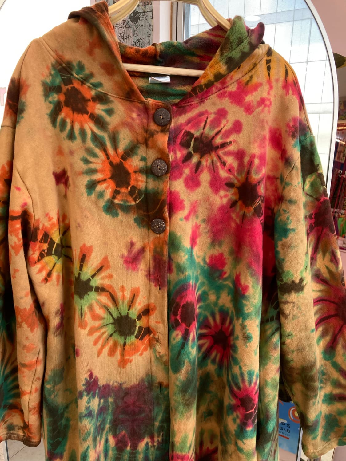 빈티지 브라운 타이다이 롱코트 상품이미지2