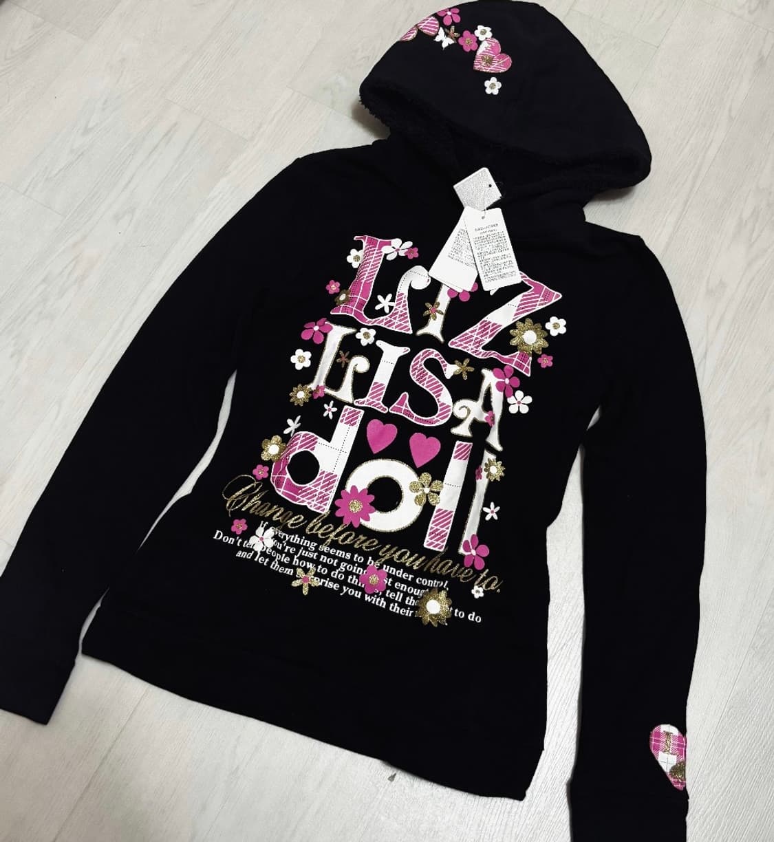새상품) Liz Lisa doll 레터링 후드티 고전 리즈리사 오네갸루 상품이미지1