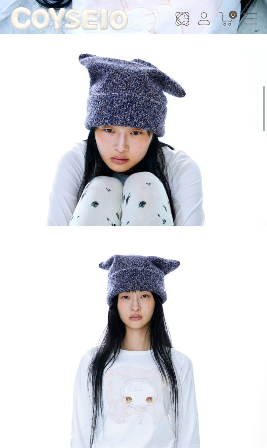 wide cat beanie purple 상품이미지2