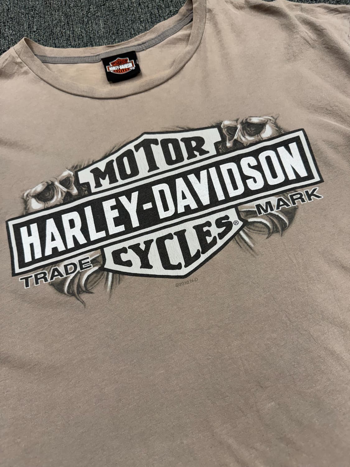 OS)할리데이비슨 빈티지 스컬 프린팅 롱슬리브 상품이미지4