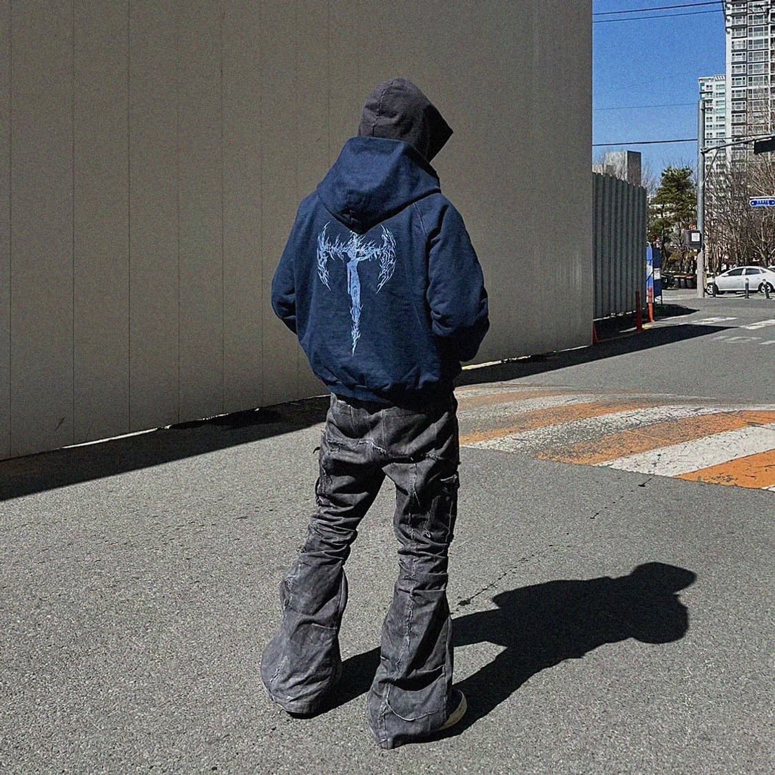 [착용 1회] AOP 에이옵 나팔 플레어 카고 팬츠 - 스톤 블랙 상품이미지6