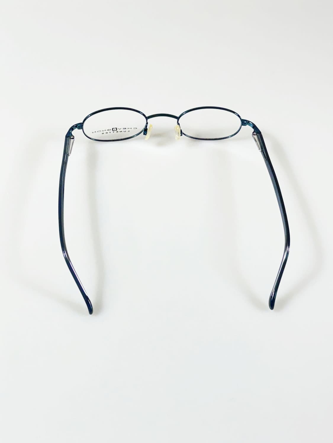 90s CHEVIGNON 블루 메탈 슬림 오벌 빈티지 안경 상품이미지6