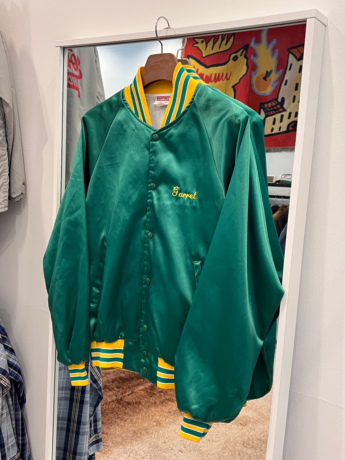 80s HartWell 하트웰 YARRET 스타디움 새틴 자켓 (USA) 상품이미지1