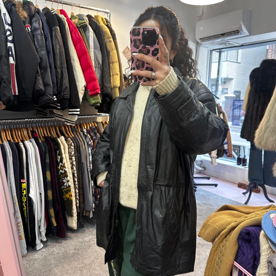 DURANTE 소가죽 하프 사파리 코트(자켓)L 상품이미지5