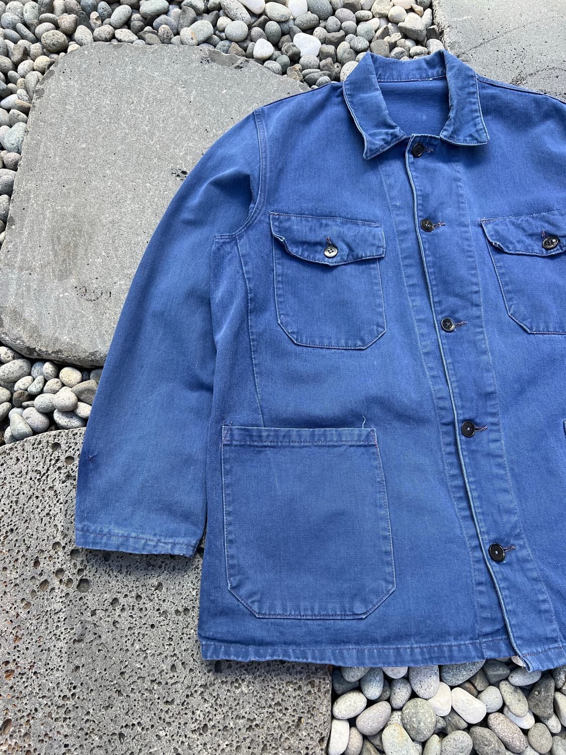 WASHING BLUE OLD VINTAGE BELTED 프렌치워크자켓 상품이미지4