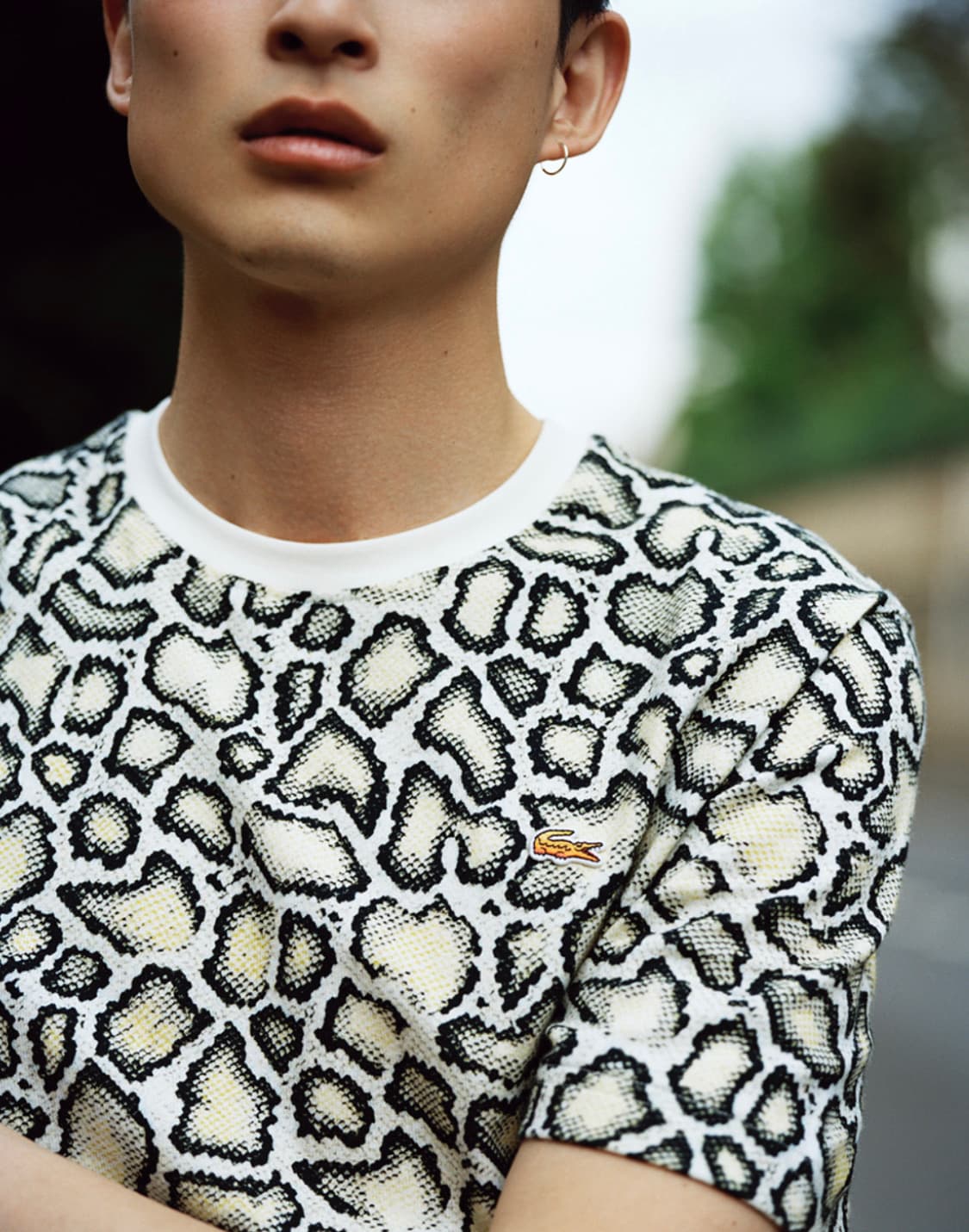 라코스테 오프닝세레모니 콜라보 악어패턴 티셔츠 상품이미지1
