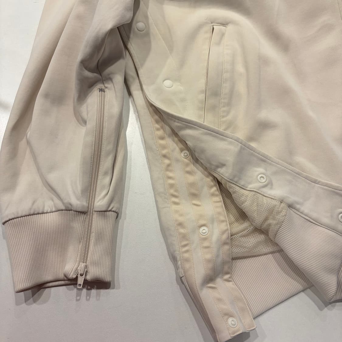 [XL] 18s 아디다스 Y-3 3선 트랙 스냅 자켓 아이보리 C908 상품이미지7