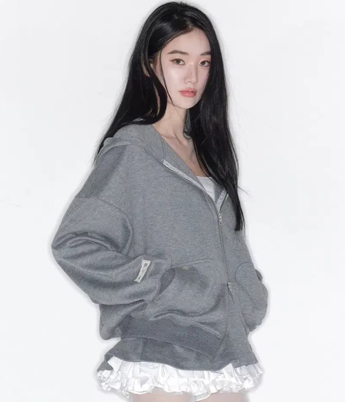 더티스 더티스트윙클 엔젤 후드집업 그레이 상품이미지1