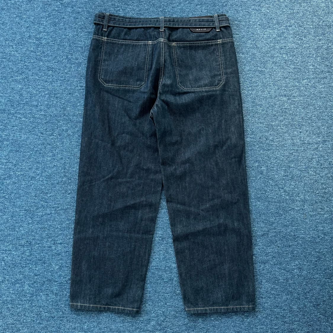 솔리드옴므 벨트 데님 와이드 팬츠 50 상품이미지3