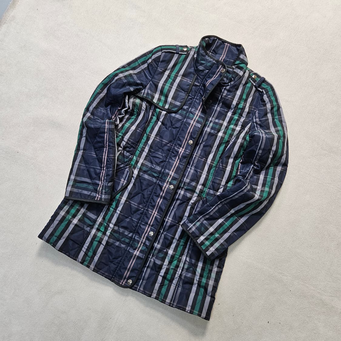 90 빈폴 여성 타탄 체크 퀄팅 자켓 0323Y 상품이미지1
