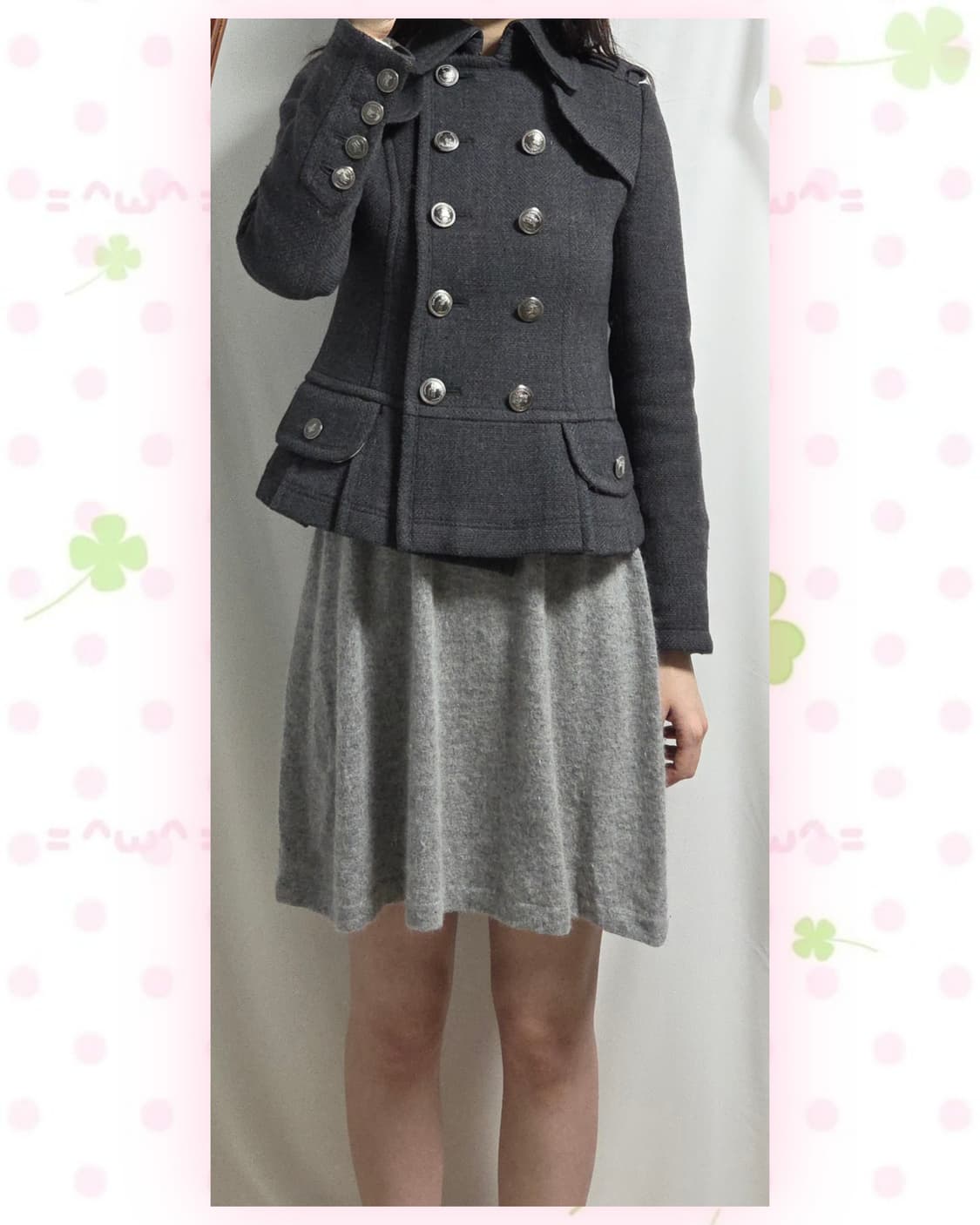 버버리 블루라벨 차콜 숏코트 상품이미지2