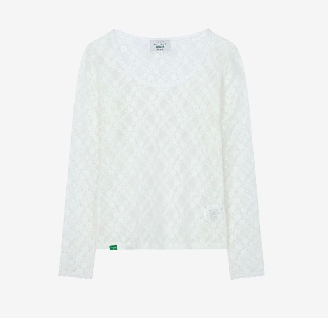 노컨텐츠 레이스 메시 티 화이트 상품이미지3