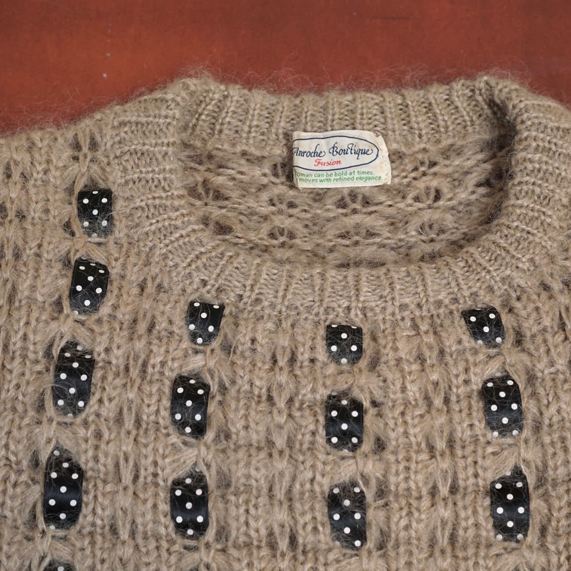 Made in Japan 도트 스트랩 빈티지 니트 상품이미지2