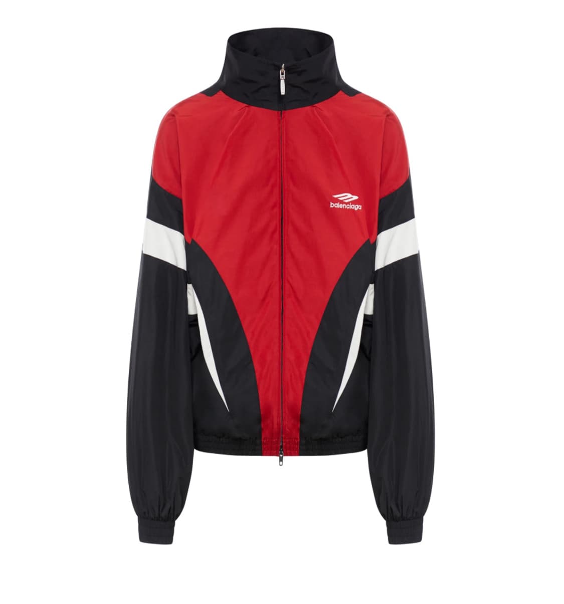 [S] 발렌시아가 3B 스포츠 아이콘 오프 숄더 트랙슈트 자켓 블랙 레드 상품이미지1