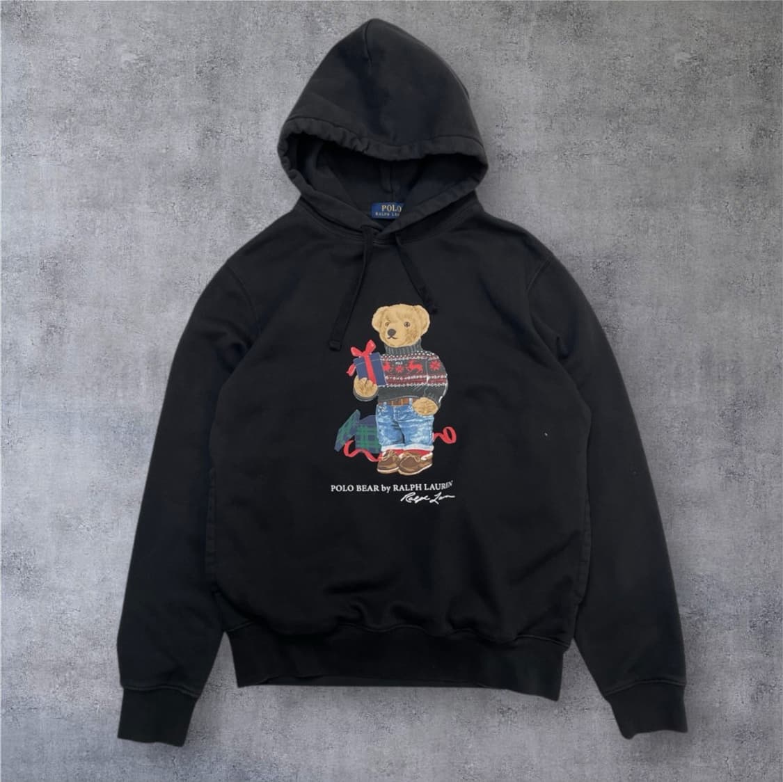 폴로 랄프로렌 블랙 홀리데이 베어 기모 후드티 S 상품이미지1