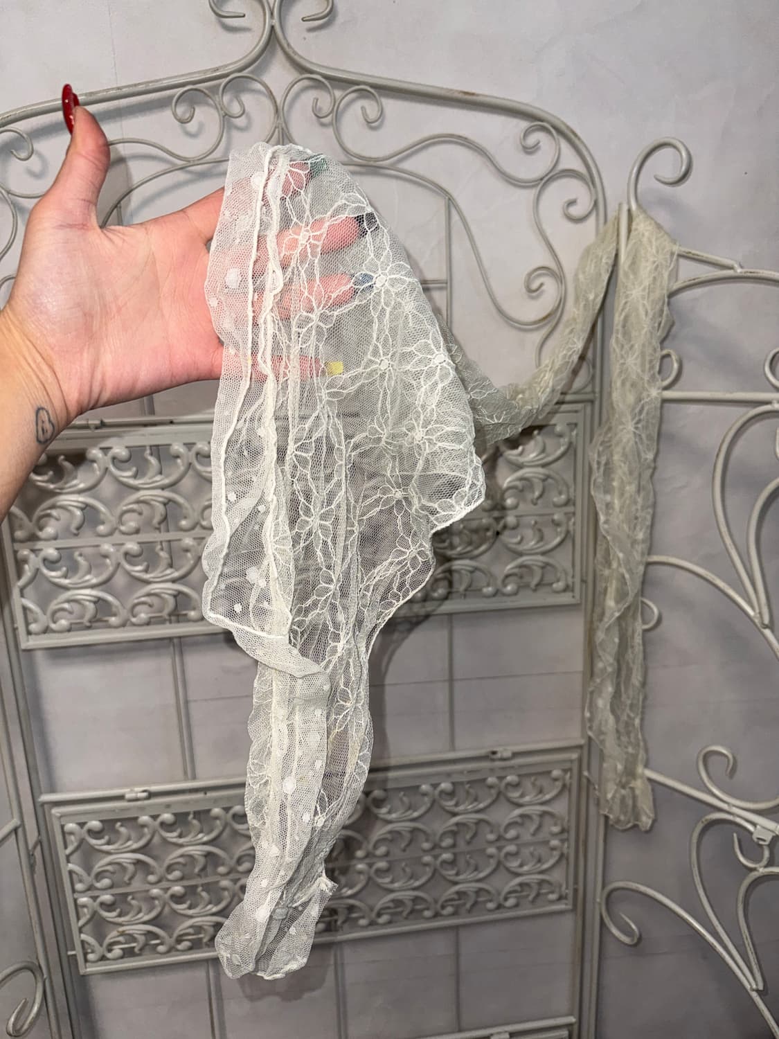 Ivory floral dot lace scarf 상품이미지4