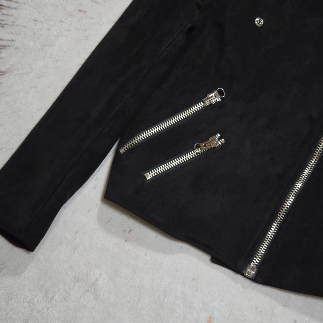 빈티지 스웨이드 블랙 라이더 자켓 상품이미지3