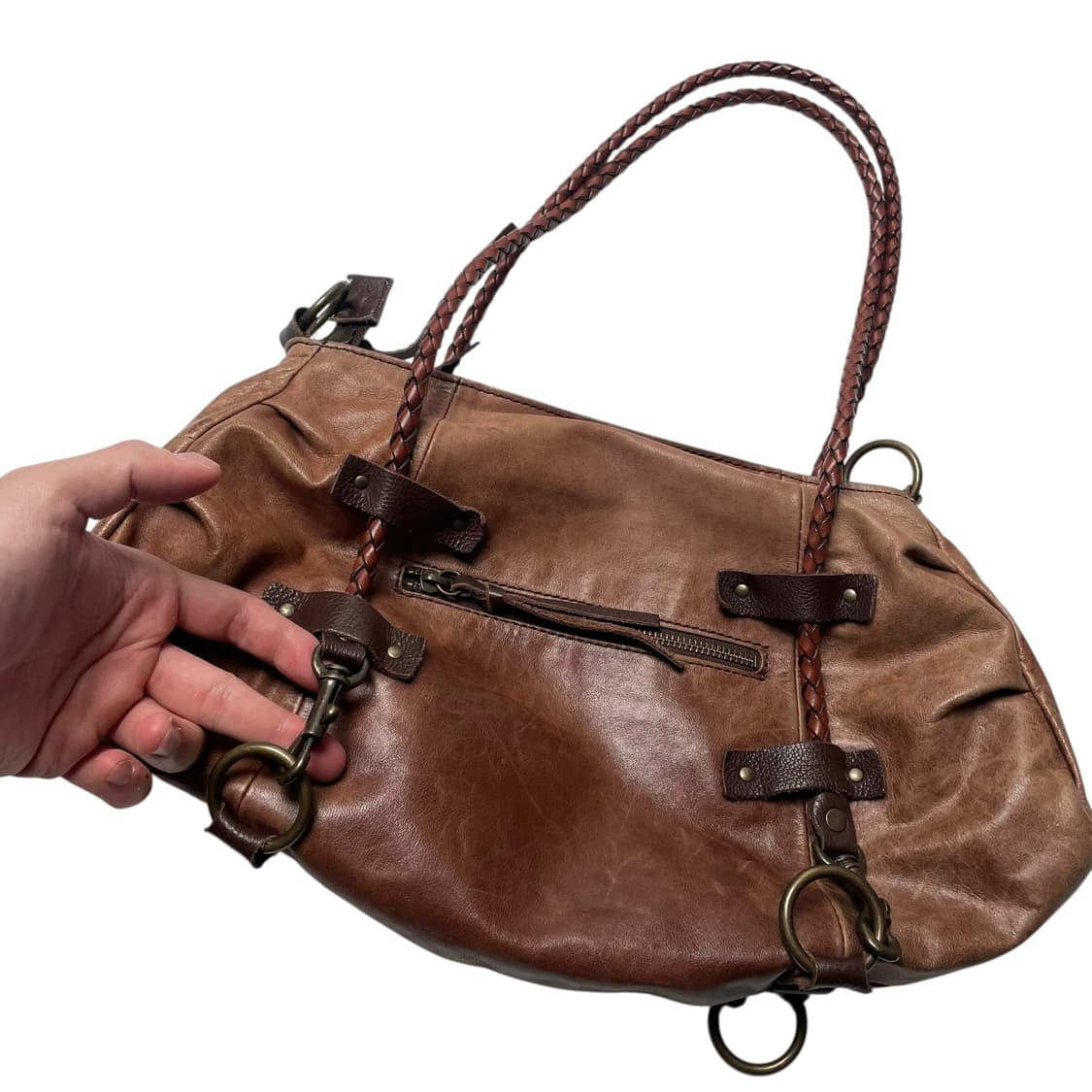 cuir jouer cube 브라운 레더백 상품이미지3