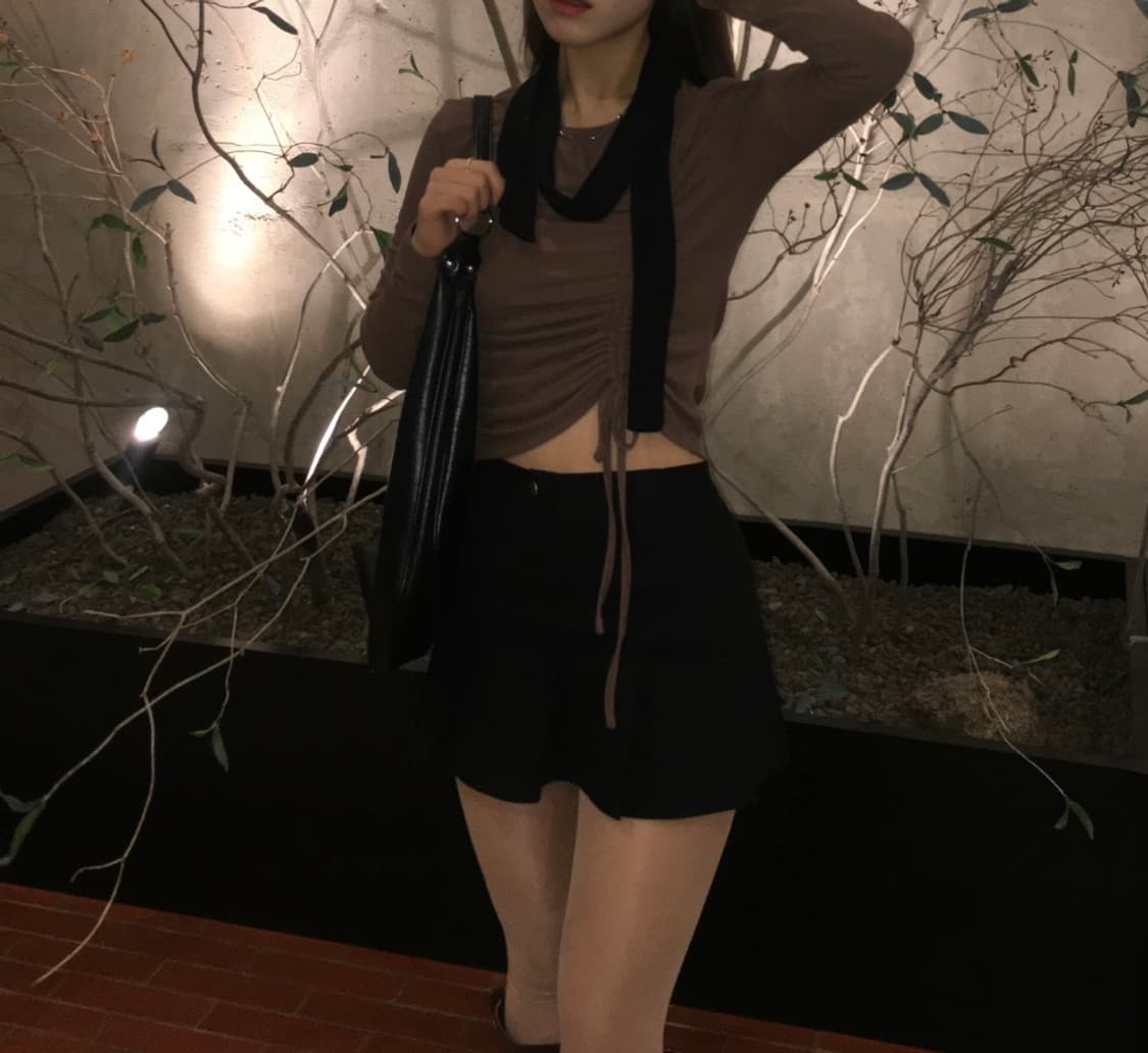 브라운 긴팔 탑 상품이미지1