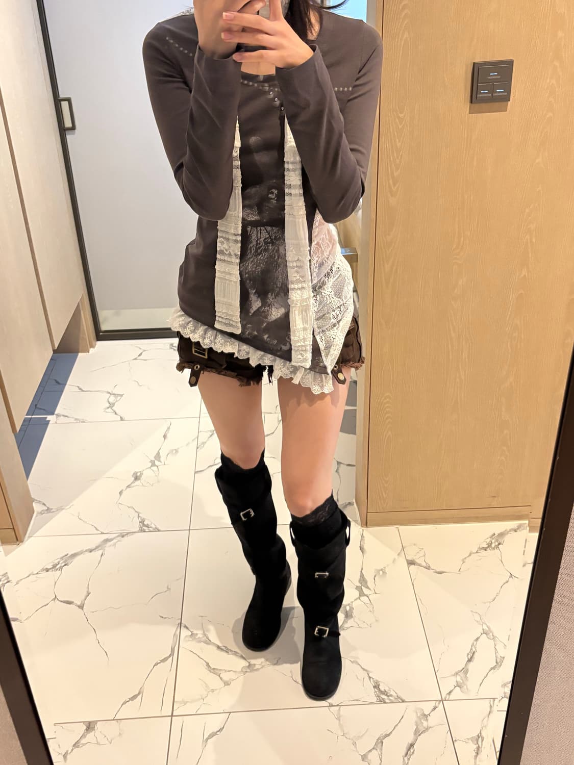 레이스 레이어드 긴팔 상품이미지1