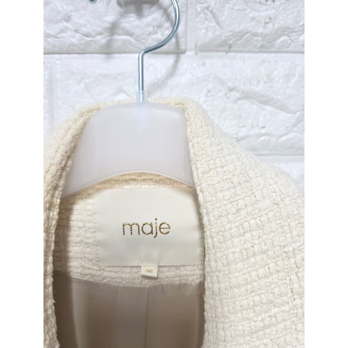 마쥬Maje 트위드 자켓  아이보리 L 상품이미지2