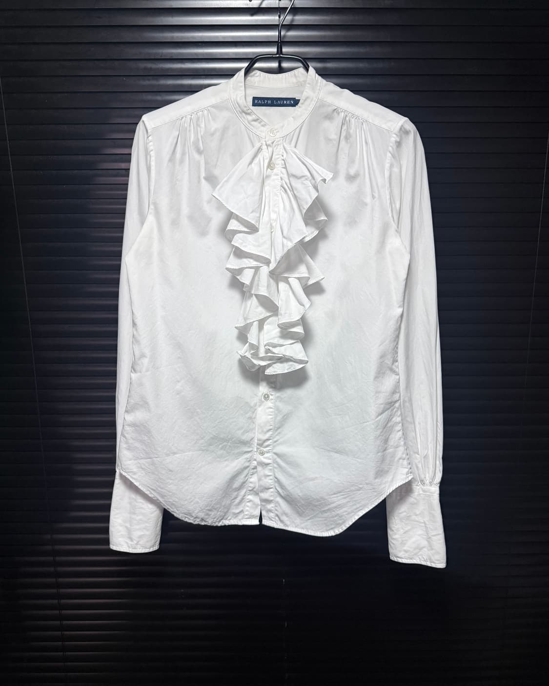 폴로 랄프로렌 화이트 프릴 러플 레이스 셔츠 로리걸 갸루 고스 펑크 러펠 상품이미지3