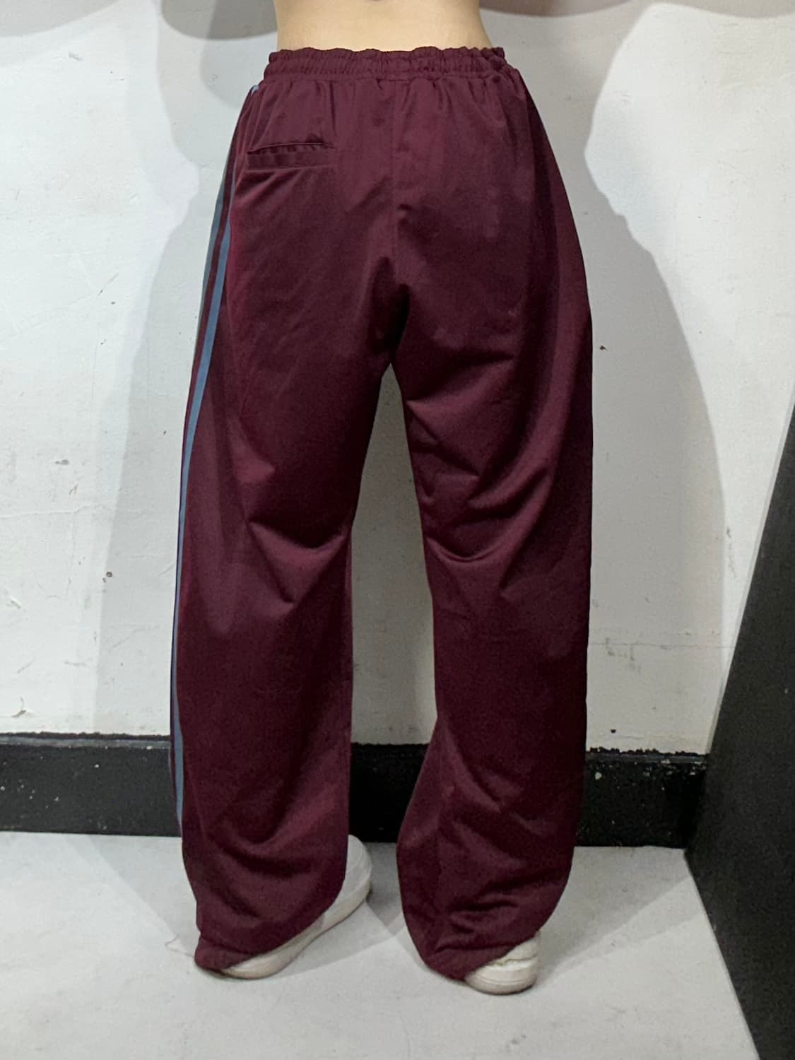 아디다스 대대장 버건디 와이드 블루 삼선 파이어버드 팬츠 추리닝 바지 L 상품이미지3