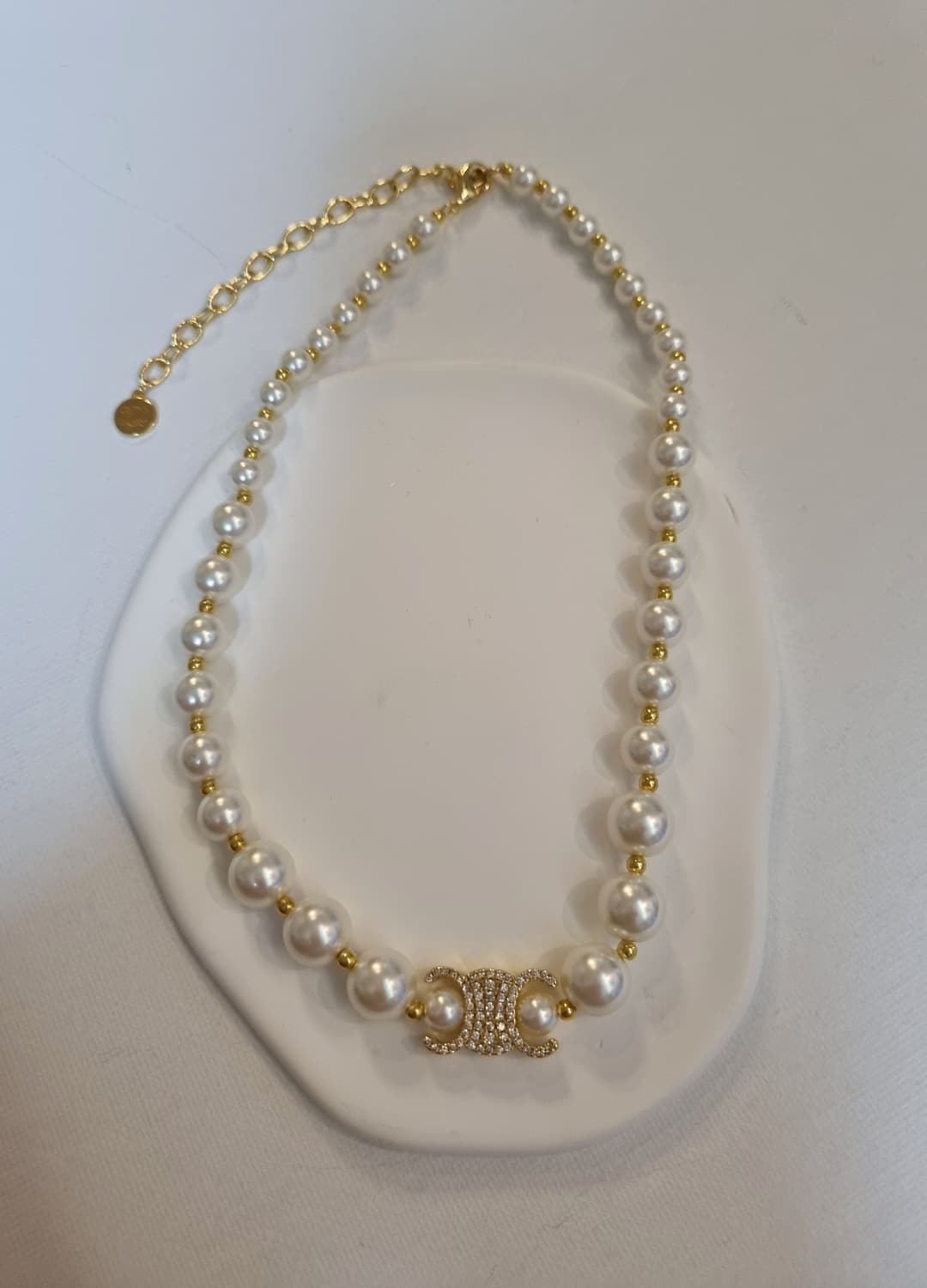 셀린느 업사이클링 올큐빅 트리옹프 진주 목걸이 상품이미지3