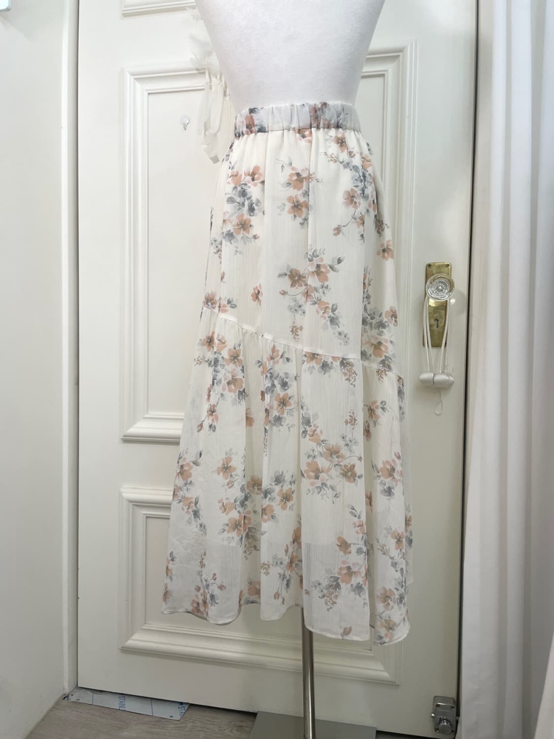 ivory watercolor flower banding long ski 상품이미지4