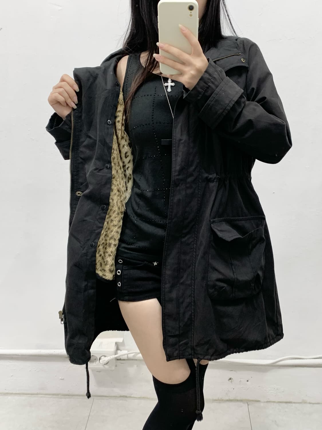 오네갸루 펑크 y2k 블랙 야상 자켓 상품이미지3