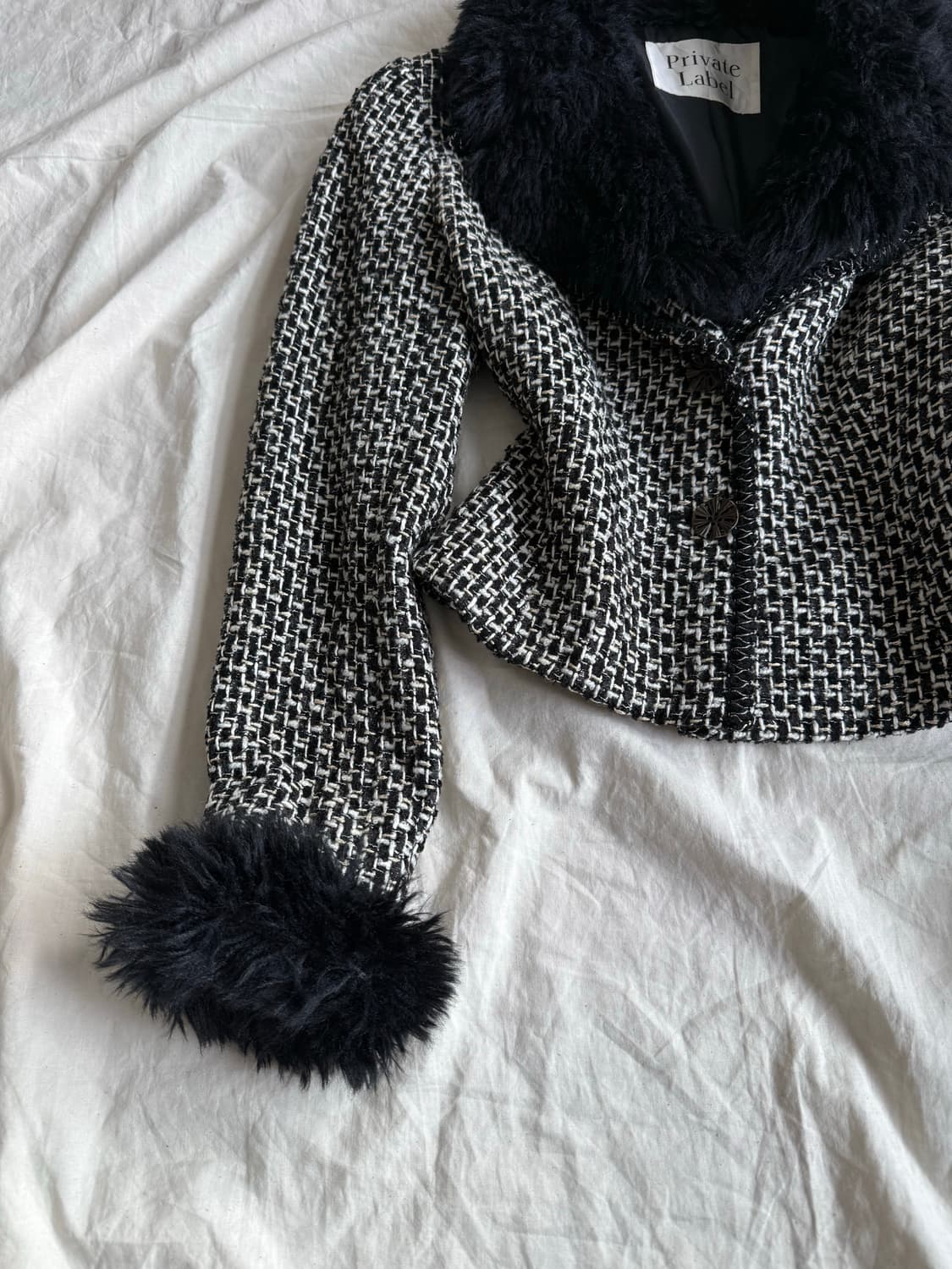 블랙 고스로리 로맨틱고딕 갸루 공겜여주 크롭 트위드자켓 상품이미지2