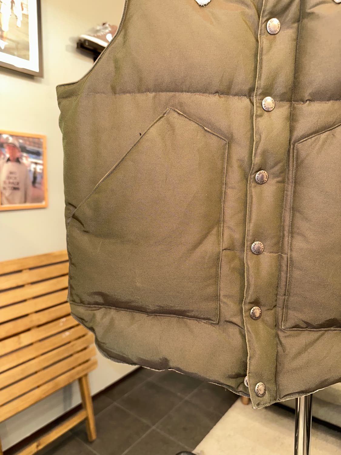 Sugar Cane leather yoke T/C down vest 상품이미지8