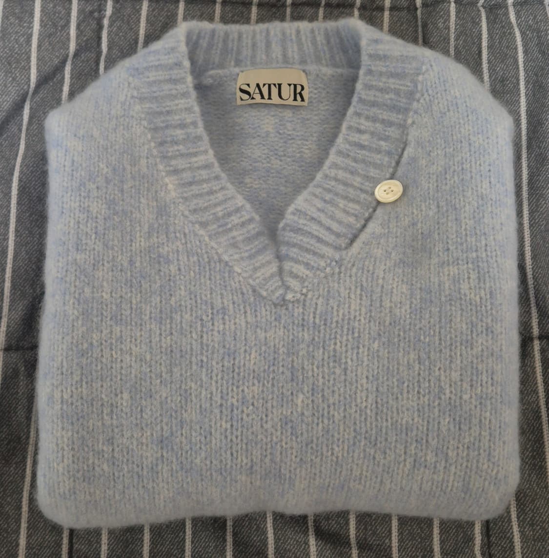 25FW 세터 (W) 에센 투톤 모헤어 블렌드 니트 스카이 블루 xs 상품이미지2