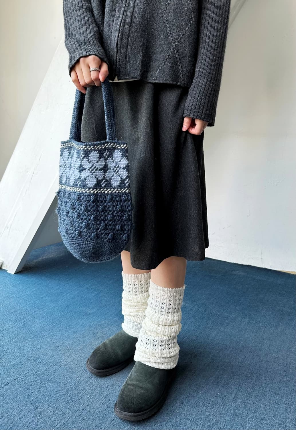 Design pattern knit mini tote bag 상품이미지7