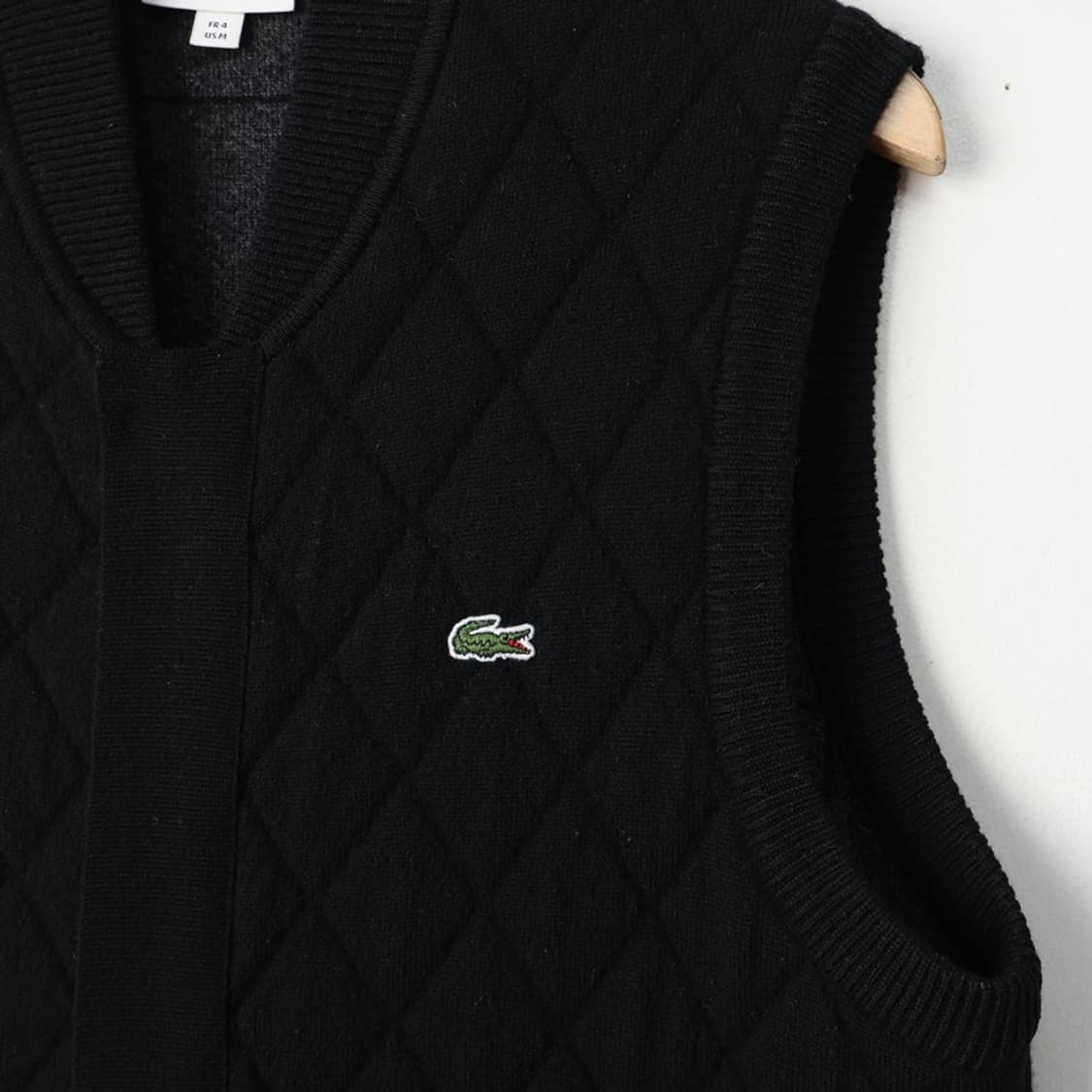 100/라코스테 퀼팅 울 집업 니트 베스트 상품이미지3