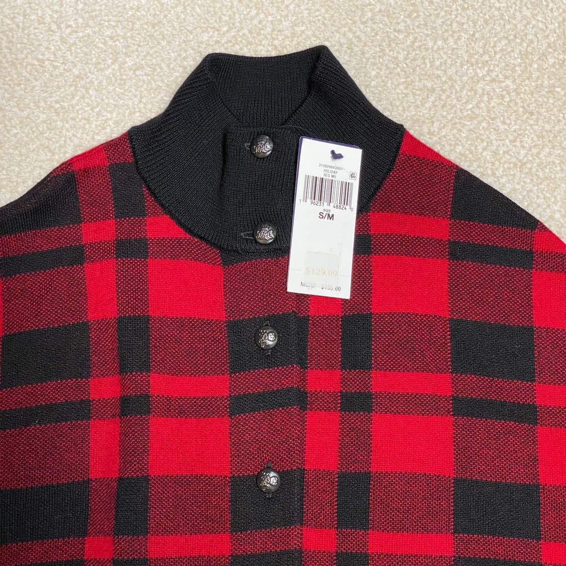 폴로 랄프로렌 우먼 여성 모리걸 타탄체크 니트 케이프 망토 S 상품이미지2