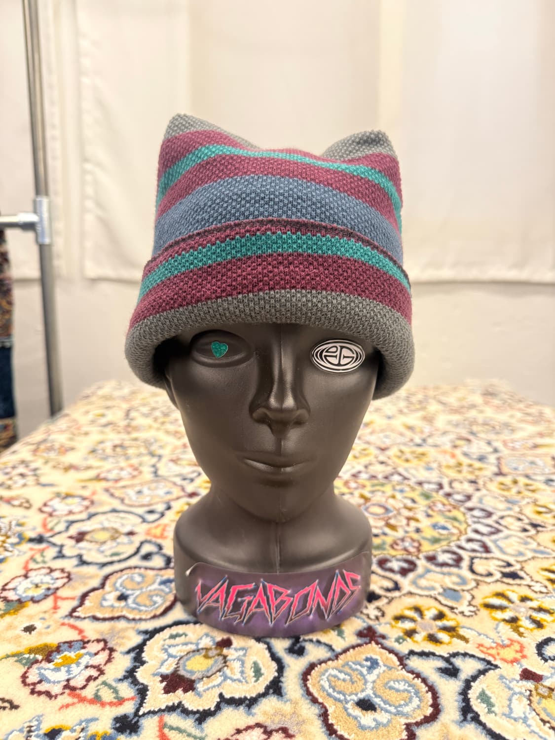 빈티지 스트라이프 뿔비니  상품이미지1