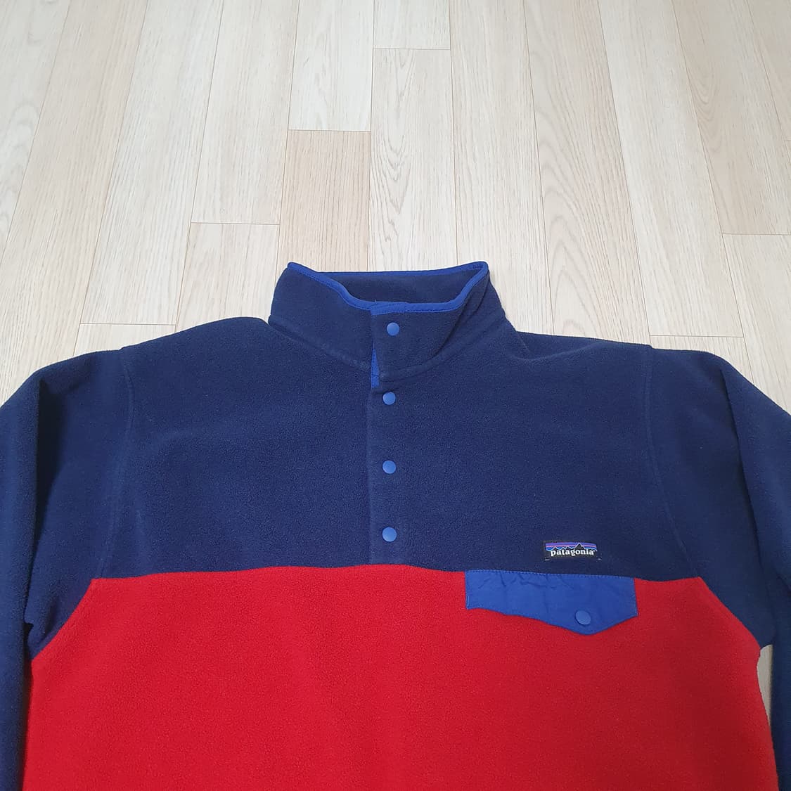 L(약105) 파타고니아 신칠라 투톤 플리스 후리스 블루 네이비 레드 상품이미지2