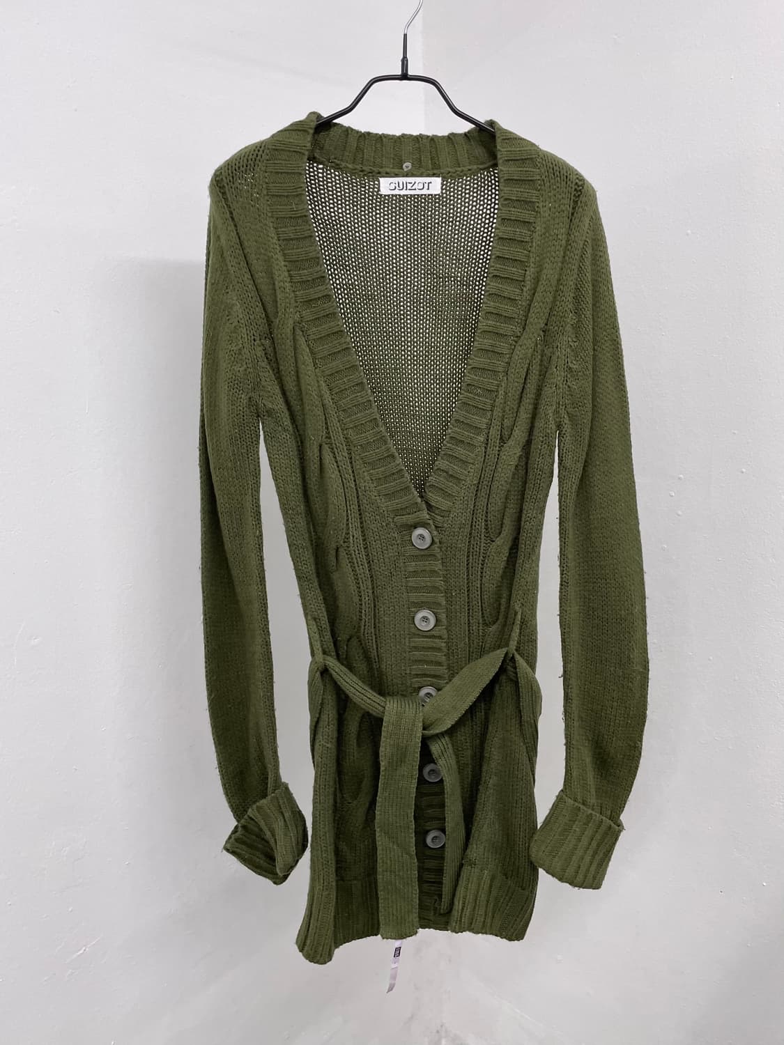 카키 케이블 스트랩 버튼 가디건 상품이미지5